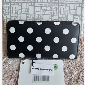Comme des Garçons Polka Dots Leather Zip Wallet